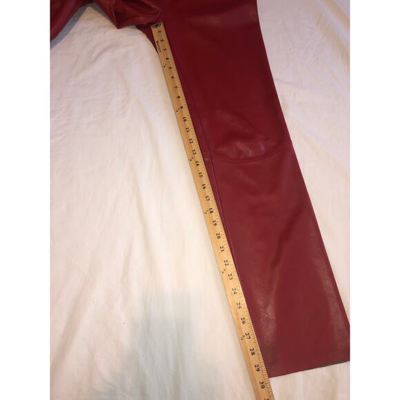 Vegan Leather Red Pants Size XS/S Teenflo Maurice Tarica Canada Lined Jeans - Picture 5 of 12